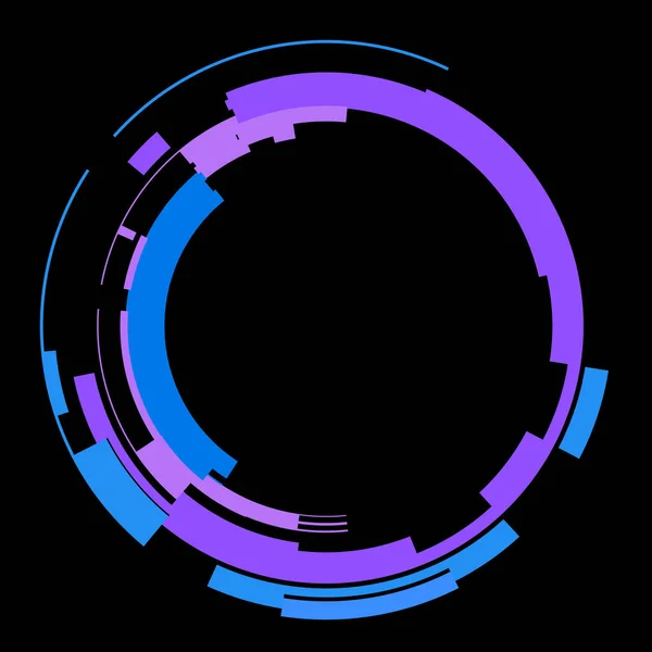 未来的な円形のハードインターフェイス要素 抽象円幾何学的背景 デジタル技術のグラフィックイラスト — ストック写真