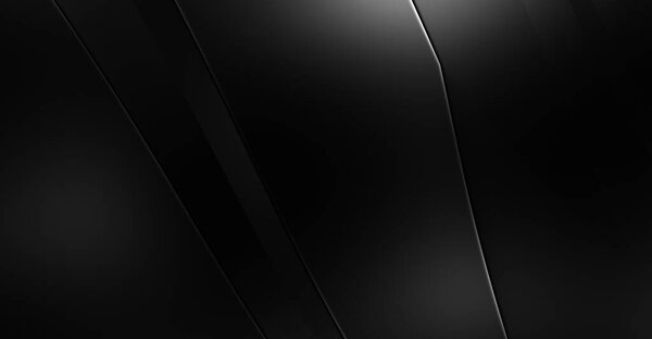 Black curvy pattern surface. 3d illustration. Abstract futuristic background. Minimalist geometric cover design. Warped black stripes. Luxury relief texture wallpaper. Elegant backdrop.