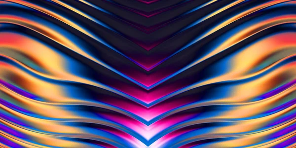 Illustration Colorful Wavy Reflective Design Wallpaper Graphic Illustration Wallpaper Banner — Stock Photo, Image