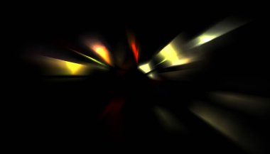 Parlayan ışıkları hareket ettirmenin havalı arka planı. Tasarımınız için canlı renkli bir portal şablonu. Işık ışınları ve hareket halindeki ışıldayan parçacıklar bir solucan deliği şekli oluşturuyor..