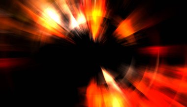 Muhteşem bir ışık gösterisi. Parlayan ışık ışınlarıyla renkli ve canlı parçacık patlaması. Çok renkli yıldız patlaması.