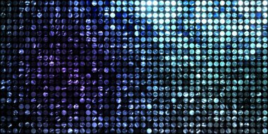 Parlayan ışıklar siyah arka planda parti izleri. Sahne veya stadyum ışıklarının dijital illüstrasyonu. Parlak desenli duvar kağıdı. Sahne ışıkları ile renkli ışıkların ihtişamlı arkaplanı.