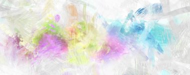 Soyut arkaplanda pürüzlü fırça darbeleri. Fırça boyası. Renkli boya darbeleri. Eşsiz duvar sanatı. Tuvaldeki modern sanat. Renkli çağdaş sanat eserleri.