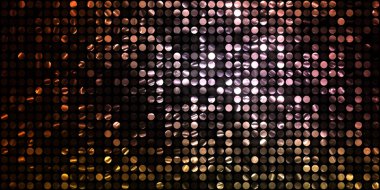 Parlayan ışıklar siyah arka planda parti izleri. Sahne veya stadyum ışıklarının dijital illüstrasyonu. Parlak desenli duvar kağıdı. Sahne ışıkları ile renkli ışıkların ihtişamlı arkaplanı.