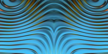 Renkli dalgalı yansıtıcı duvar kağıdının üç boyutlu çizimi. Duvar kağıdı, afiş, arkaplan, kart, kitap kapağı veya web sitesi için grafiksel illüstrasyon. Soyut parlak arkaplan.