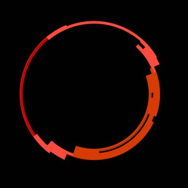 Fütürist dairesel gövde arayüzü elementi. Soyut çember geometrik arkaplan. Dijital teknolojinin grafiksel çizimi.