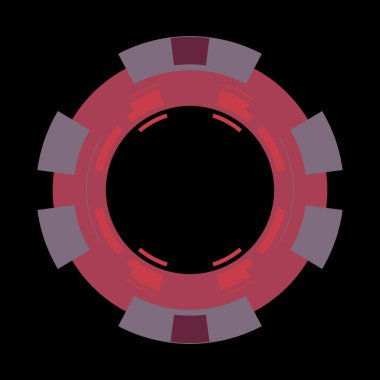 Fütürist dairesel gövde arayüzü elementi. Soyut çember geometrik arkaplan. Dijital teknolojinin grafiksel çizimi.