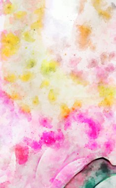 Kova desenli illüstrasyon. Çağdaş ve modern doku. Soyut renk boyama arka planı. Yaratıcı ve sanatsal duvar kağıdı. Fırçalanmış şekilleri ve lekeleri olan sanatsal duvar..