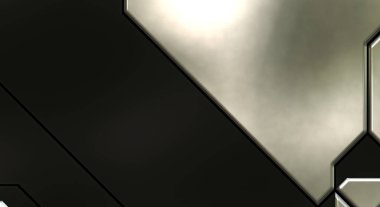 Üç boyutlu metalik doku. Uzay gemisi desenli yüzey. Aydınlık ve karanlık paneller. Fütürist soyut duvar kağıdı. Geometrik teknolojik yansıtıcı arkaplan.