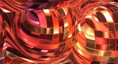 Metalik panel dokusunun 3 boyutlu çizimi. Renkli, parlak, soyut duvar kağıdı. Geometrik teknolojik parlak yansıtıcı arka plan. Yaratıcı parlak kavramsal arkaplan.