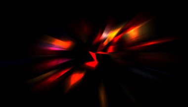 Parlayan ışıkları hareket ettirmenin havalı arka planı. Tasarımınız için canlı renkli bir portal şablonu. Işık ışınları ve hareket halindeki ışıldayan parçacıklar bir solucan deliği şekli oluşturuyor..