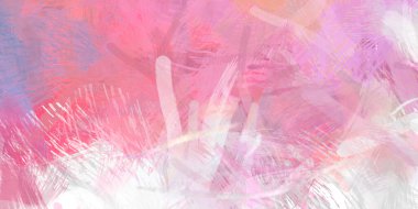 Soyut arkaplanda pürüzlü fırça darbeleri. Fırça boyası. Renkli boya darbeleri. Eşsiz duvar sanatı. Tuvaldeki modern sanat. Renkli çağdaş sanat eserleri.