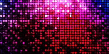 Parlayan ışıklar siyah arka planda parti izleri. Sahne veya stadyum ışıklarının dijital illüstrasyonu. Parlak desenli duvar kağıdı. Sahne ışıkları ile renkli ışıkların ihtişamlı arkaplanı.