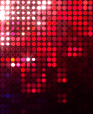 Parlak desenli duvar kağıdı. Sahne ışıkları olan renkli ışıkların ihtişamlı arkaplanı. Parlayan ışıklar siyah arka planda parti izleri. Sahne veya stadyum ışıklarının dijital illüstrasyonu. 