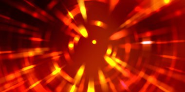 Parlayan ışıkları hareket ettirmenin havalı arka planı. Tasarımınız için canlı renkli bir portal şablonu. Işık ışınları ve hareket halindeki ışıldayan parçacıklar bir solucan deliği şekli oluşturuyor..