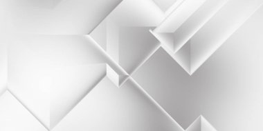 Beyaz 3d geometrik arka plan. Karanlık elementleri olan birinci sınıf soyut duvar kâğıdı. Poster, broşür, sunum ve web sitesi için özel tasarım. Moda lüks minimalist tasarım. Geometrik şablon. 