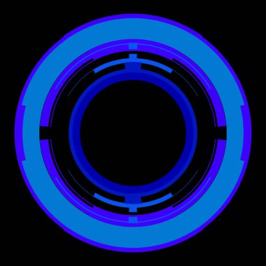 Fütürist dairesel gövde arayüzü elementi. Soyut çember geometrik arkaplan. Dijital teknolojinin grafiksel çizimi.
