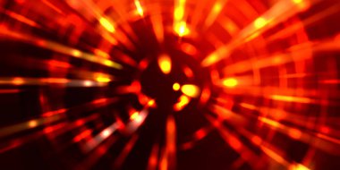 Parlayan ışıkları hareket ettirmenin havalı arka planı. Tasarımınız için canlı renkli bir portal şablonu. Işık ışınları ve hareket halindeki ışıldayan parçacıklar bir solucan deliği şekli oluşturuyor..