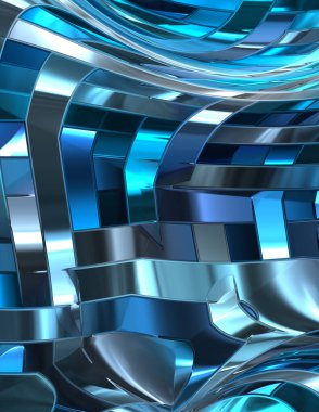 Metalik panel dokusunun 3 boyutlu çizimi. Renkli, parlak, soyut duvar kağıdı. Geometrik teknolojik parlak yansıtıcı arka plan. Yaratıcı parlak kavramsal arkaplan.