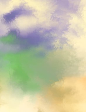 Modern fırça darbeleri. Poster, duvar sanatı, afiş, kart, kitap kapağı veya ambalaj için rahatlatıcı kompozisyonun yumuşak renkli çizimi. Pastel renklerle suluboya. 