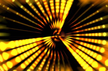 Siyah arkaplanda dönen ışık gösterisi. Lüks çizgiler. Parlak kıvrımlı duvar kağıdı. Uzay tüneli. Dönen ışık çemberi ya da maytap izi. Parlak konsept çizimi.