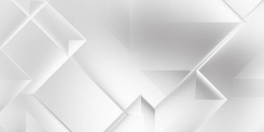 Beyaz 3d geometrik arka plan. Karanlık elementleri olan birinci sınıf soyut duvar kâğıdı. Poster, broşür, sunum ve web sitesi için özel tasarım. Moda lüks minimalist tasarım. Geometrik şablon. 