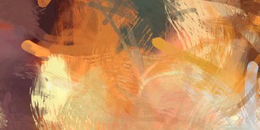 Soyut arkaplanda pürüzlü fırça darbeleri. Fırça boyası. Renkli boya darbeleri. Eşsiz duvar sanatı. Tuvaldeki modern sanat. Renkli çağdaş sanat eserleri.