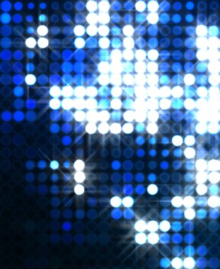 Parlak desenli duvar kağıdı. Sahne ışıkları olan renkli ışıkların ihtişamlı arkaplanı. Parlayan ışıklar siyah arka planda parti izleri. Sahne veya stadyum ışıklarının dijital illüstrasyonu. 