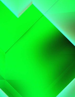 Geometrik dinamik şekiller. Gölgeli teknoloji dijital şablonu ve gradyan arka planda ışıklar. Modern basit geometrik renk gradyanı soyut arkaplan. 3B illüstrasyon. 