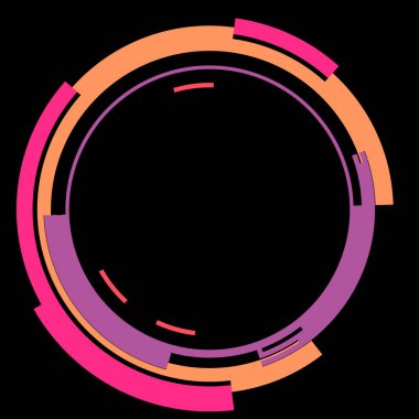 Fütürist dairesel gövde arayüzü elementi. Soyut çember geometrik arkaplan. Dijital teknolojinin grafiksel çizimi.