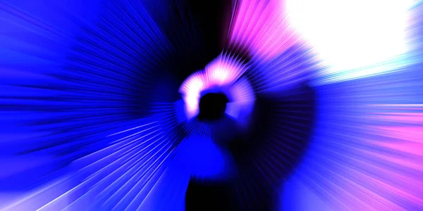 Motion Conceptual Wallpaper Graphic Digital Illustration Glowing Neon Rotating Lights — Stock Photo, Image