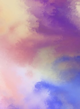 Modern fırça darbeleri. Poster, duvar sanatı, afiş, kart, kitap kapağı veya ambalaj için rahatlatıcı kompozisyonun yumuşak renkli çizimi. Pastel renklerle suluboya. 