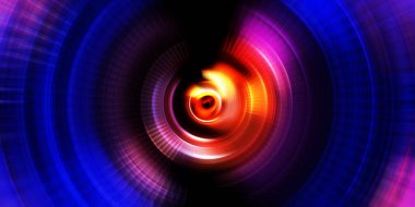 Parlayan neon ışıkları. Parlak sunum tasarım şablonu. Fotoğraf makinesi konsepti. Soyut arkaplan. Dönen ışık ışınları. Hareketli kavramsal duvar kağıdı. Grafik dijital illüstrasyon. 