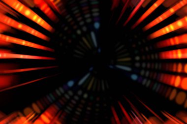 Siyah arkaplanda dönen ışık gösterisi. Lüks çizgiler. Parlak kıvrımlı duvar kağıdı. Uzay tüneli. Dönen ışık çemberi ya da maytap izi. Parlak konsept çizimi.