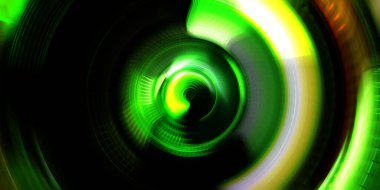 Fotoğraf makinesi konsepti. Soyut arkaplan. Dönen ışık ışınları. Hareketli kavramsal duvar kağıdı. Grafik dijital illüstrasyon. Parlayan neon ışıkları. Parlak sunum tasarım şablonu.