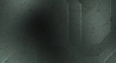 Çukur SciFi panelleri duvar. Üç boyutlu illüstrasyon. Gelecekçi kavramsal tasarım arka planı. Uzay gemisi desenli duvar kağıdı. Fırçalanmış teknoloji desen yüzeyi. 