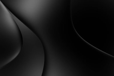 Web sitesi, poster, marka kimliği, broşür, sunum şablonu için lüks koyu bir arka plan. Dalgalı şekilli kaliteli tasarım. Dalgalanmalı soyut arkaplan. Pankart veya kapak tasarımı için dekorasyon.