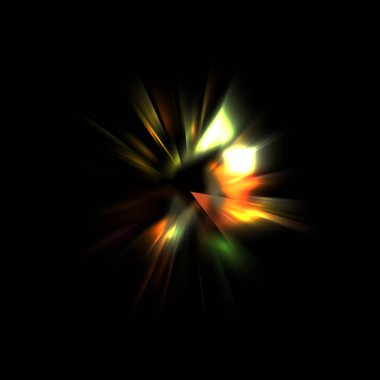 Işık huzmeleri ve parlayan parçacıkların kesiştiği güzel bir zemin. Canlı renkli ışıkların duvar kâğıdı. Parlak ışık görüntüsü.