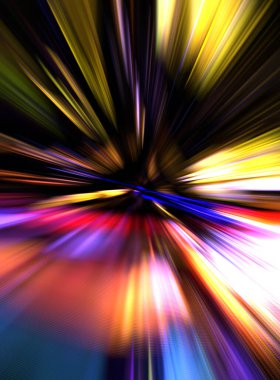 Renkli ışık enerjisi parlamaları. Çarpık grafik hareket arkaplanı. Dinamik patlama flaşı. Hızlanma efekti. Hızlı yüksek hız bulanıklaştırma arkaplanı. Işık teknolojisi soyut duvar kağıdı.