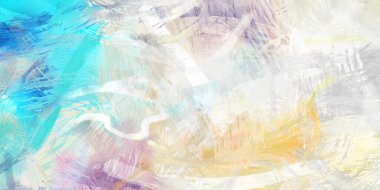 Soyut arkaplanda pürüzlü fırça darbeleri. Fırça boyası. Renkli boya darbeleri. Eşsiz duvar sanatı. Tuvaldeki modern sanat. Renkli çağdaş sanat eserleri.