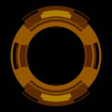 Fütürist dairesel gövde arayüzü elementi. Soyut çember geometrik arkaplan. Dijital teknolojinin grafiksel çizimi.