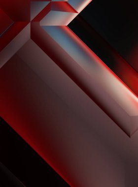 Geometrik dinamik şekiller. Gölgeli teknoloji dijital şablonu ve gradyan arka planda ışıklar. Modern basit geometrik renk gradyanı soyut arkaplan. 3B illüstrasyon. 