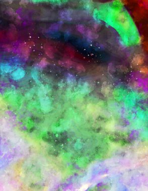 Kova desenli illüstrasyon. Çağdaş ve modern doku. Soyut renk boyama arka planı. Yaratıcı ve sanatsal duvar kağıdı. Fırçalanmış şekilleri ve lekeleri olan sanatsal duvar..