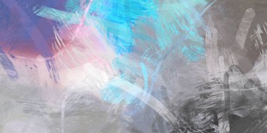 Soyut arkaplanda pürüzlü fırça darbeleri. Fırça boyası. Renkli boya darbeleri. Eşsiz duvar sanatı. Tuvaldeki modern sanat. Renkli çağdaş sanat eserleri.