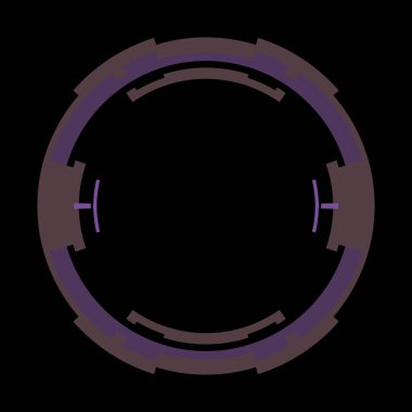 Fütürist dairesel gövde arayüzü elementi. Soyut çember geometrik arkaplan. Dijital teknolojinin grafiksel çizimi.