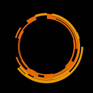 Fütürist dairesel gövde arayüzü elementi. Soyut çember geometrik arkaplan. Dijital teknolojinin grafiksel çizimi.