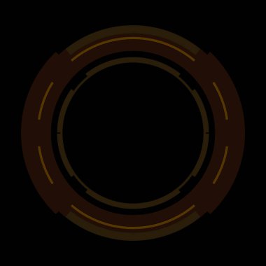 Fütürist dairesel gövde arayüzü elementi. Soyut çember geometrik arkaplan. Dijital teknolojinin grafiksel çizimi.