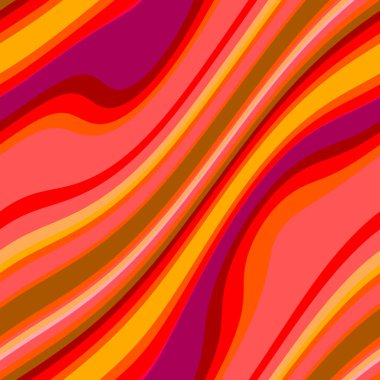 Renkli, dikişsiz şerit deseni. Soyut yüzey arkaplanı. Renkli duvar kağıtları. Retro parlak minimalist malzeme. Tekstil baskısı. Dekoratif motif.