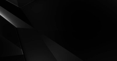 Lüks minimalist tasarım. Fütürist şablon. Karanlık elementleri olan birinci sınıf soyut duvar kâğıdı. Zarif bir zemin. Siyah üç boyutlu geometrik arkaplan. Poster, broşür, sunum için tasarım.