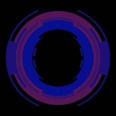 Fütürist dairesel gövde arayüzü elementi. Soyut çember geometrik arkaplan. Dijital teknolojinin grafiksel çizimi.